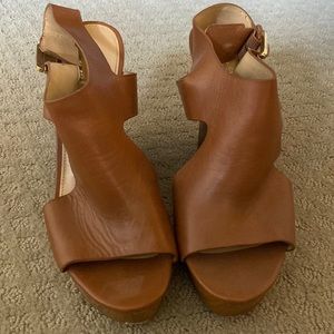 Michael Kors Leather Wedge Size 8.5